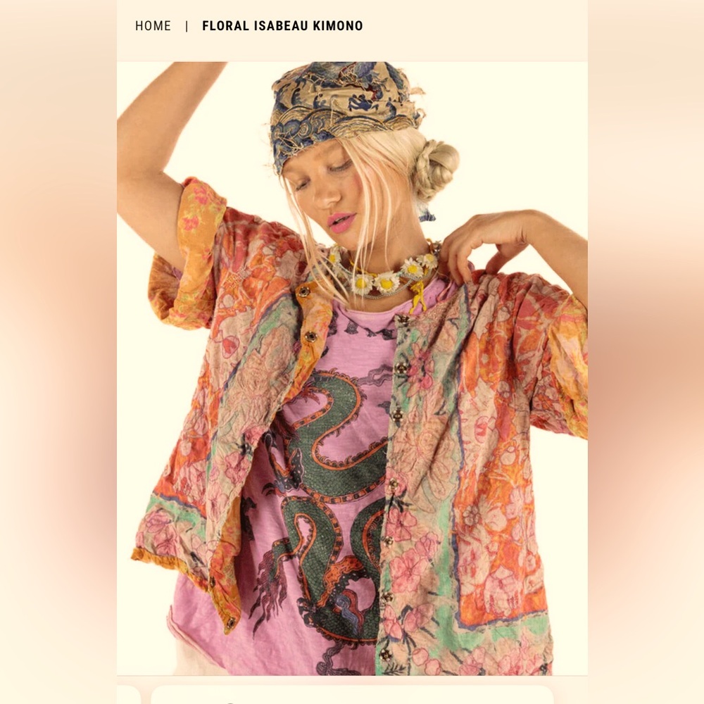 Magnolia pearl isabeau kimono. Reversible. Snap front. NWT  cotton.  Snap front.